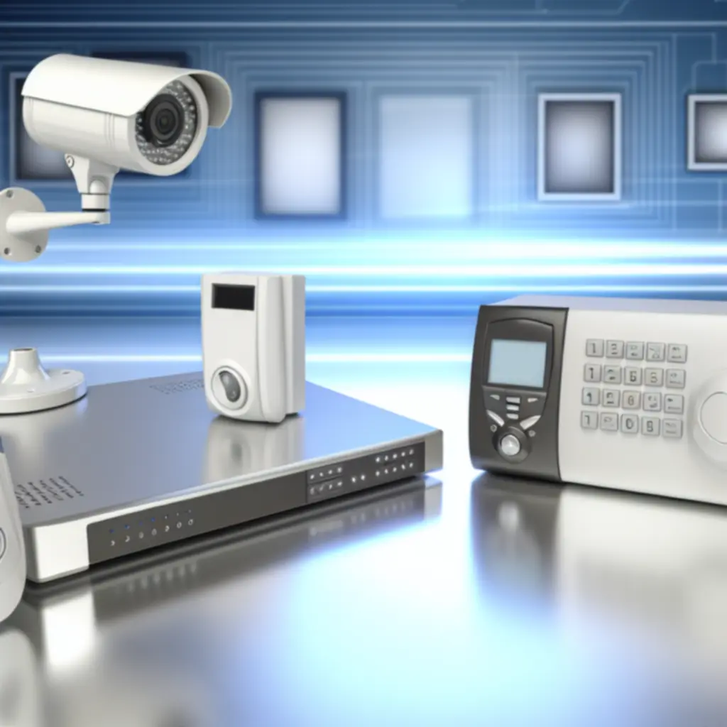 Zaawansowane systemy CCTV, alarmy i kontrola dostępu prezentowane jako nowoczesny zestaw zabezpieczeń